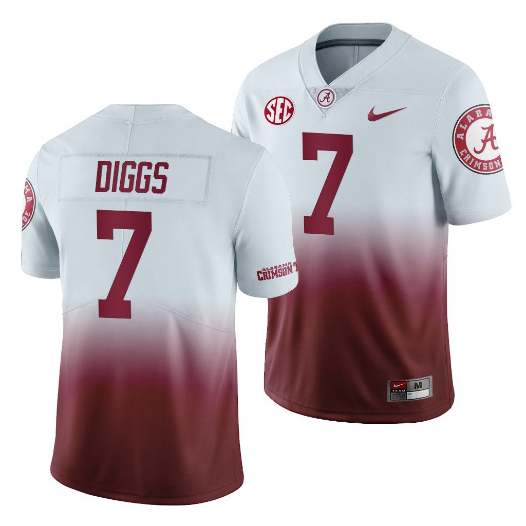 Men's Alabama Crimson Tide Trevon Diggs #7 Color Crash Gradient 2019 NCAA College Football Jersey